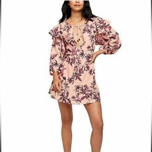 Free People Sunbaked Floral Long Sleeve Mini dress